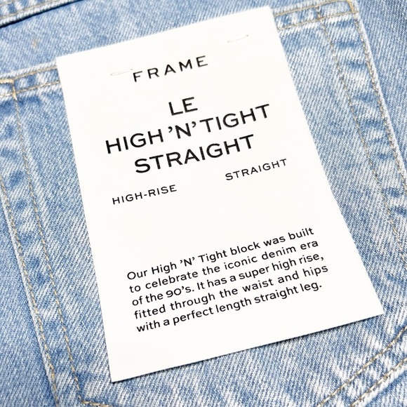 New with Tag Frame Le High 'N' Tight Poolside Straight Shinny Women's Denim Jean - Picture 12 of 16